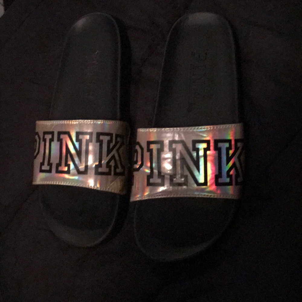Gold Holographic PINK (Victoria’s Secret) Slides
